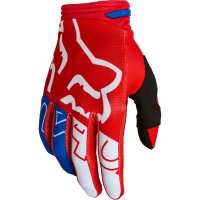 FOX 180 Skew Rukavice 22 - white/red/blue