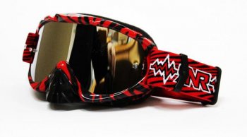 RNR Hybrid tear-off/mirror lens brle - RED wild