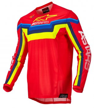 Dres Alpinestars TECHSTAR QUADRO erven/lut fluo/modr 22