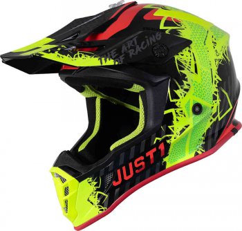 Moto pilba JUST1 J38 MASK neonov luto/erveno/ern