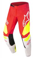Kalhoty Alpinestars TECHSTAR FACTORY ČERVENÁ FLUO/BÍLÁ/ŽLUTÁ 22