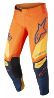 Kalhoty Alpinestars TECHSTAR FACTORY ORANŽOVÁ/TMAVÁ MODRÁ/ŽLUTÁ 22