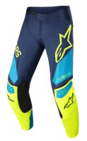 Kalhoty Alpinestars TECHSTAR FACTORY TMAVÁ MODRÁ/ŽLUTÁ FLUO/MODRÁ NEO 22